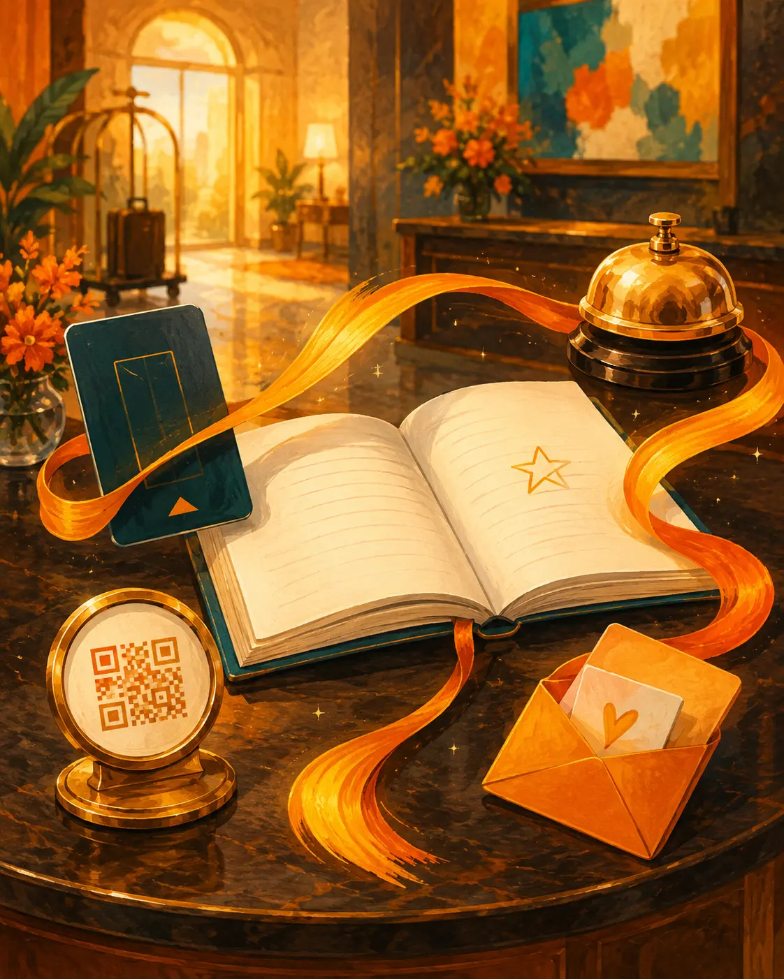 At its simplest, what does hospitality mean? · Ahamora original artwork